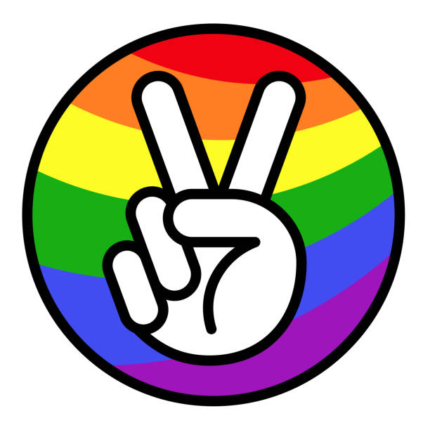 illustrations, cliparts, dessins animés et icônes de peace pride rainbow hand, lgbtq, symbole vectoriel - symbols of peace flag gay pride flag banner