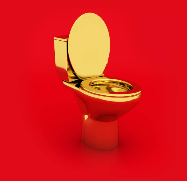 istock Golden Toilet bowl 1436192759