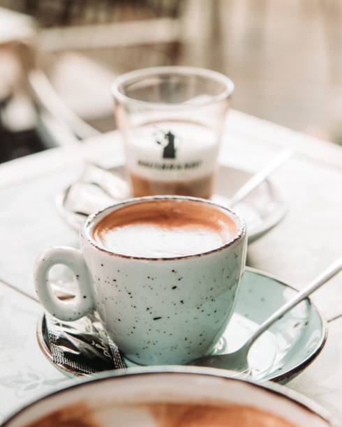 istock Cup of fresh cappuccino served at the cafe 1436193149