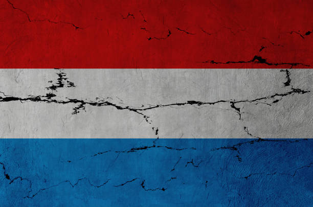 istock Luxembourg Flag on Cracked Wall 1436193456