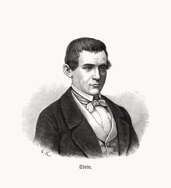Julius Stein (1813-1889), German politician, wood engraving, published in 1893 vector art illustration