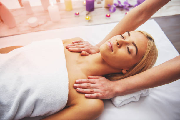 istock Beautiful girl at spa 1436199695