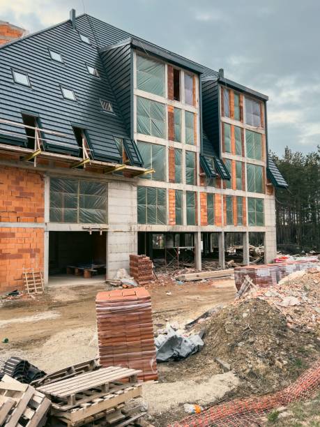 istock Vertical shot of a house in construction 1436204963