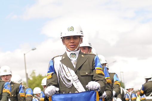 Banjarmasin, Indonesia - August 17 2017: marching band at the Indonesian independence ceremony in the city of Banjarmasin