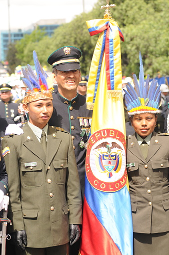 Bogotá ,Colombia July 20., 2017: Parade of the National Police of Colombia.
