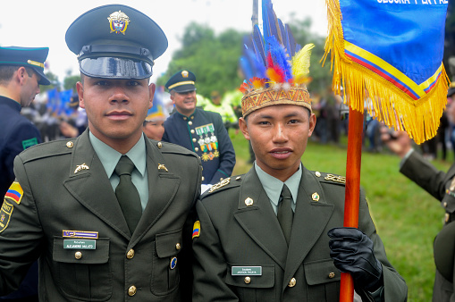 Bogotá ,Colombia July 20., 2017: Parade of the National Police of Colombia.