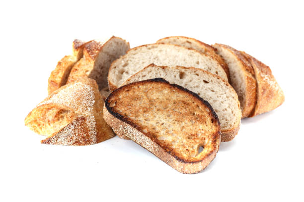 istock Freshly baked Bread isolated on white background. Healthy bread recipe 1436206686