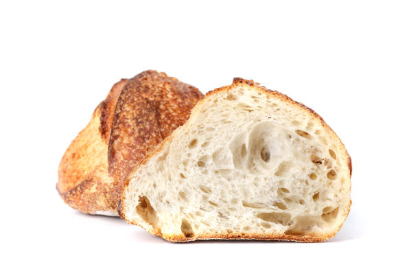 istock Freshly baked Bread isolated on white background. Healthy bread recipe 1436206710