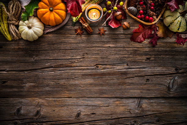 istock Autumn or Thanksgiving decoration border. Copy space 1436207020