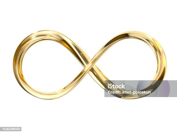 Golden Infinity Symbol Stock Photo - Download Image Now - Infinity, Symbol, Eternity
