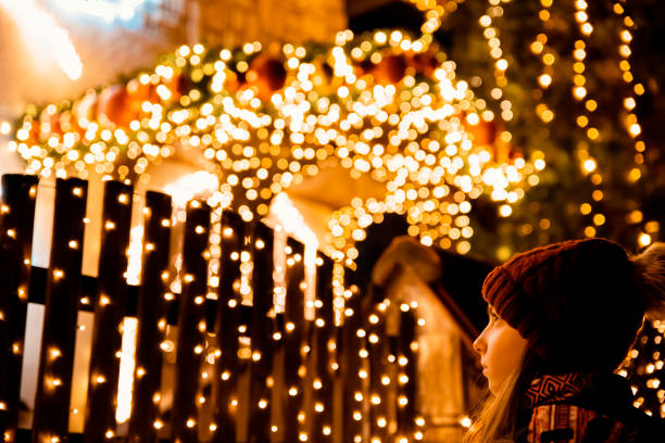 Beautiful candle light on Christmas tree