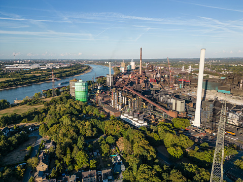 Metallurgical Plant in Duisburg. In addition to a steel mill, a coking plant, two blast furnaces, a power plant and a sinter plant are in operation at this site.