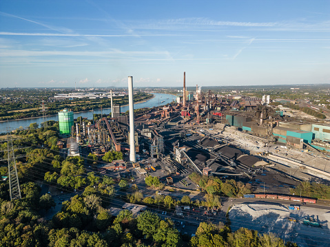 Metallurgical Plant in Duisburg. In addition to a steel mill, a coking plant, two blast furnaces, a power plant and a sinter plant are in operation at this site.