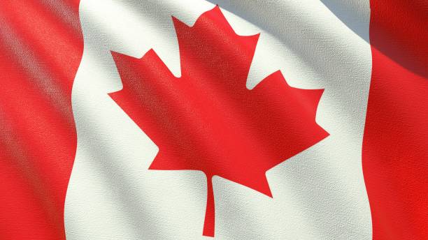 istock flag of Canada waving in the wind 3d-rendering 1436227416