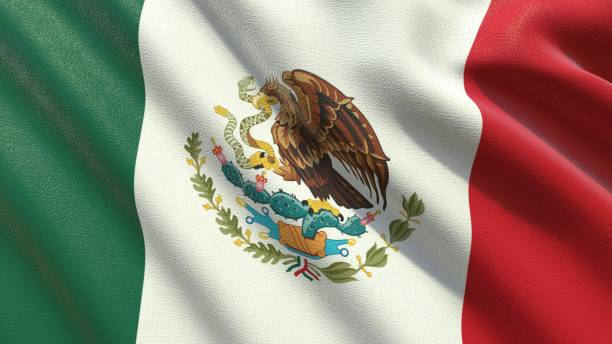 istock flag of Mexico waving in the wind 3d-rendering 1436227990