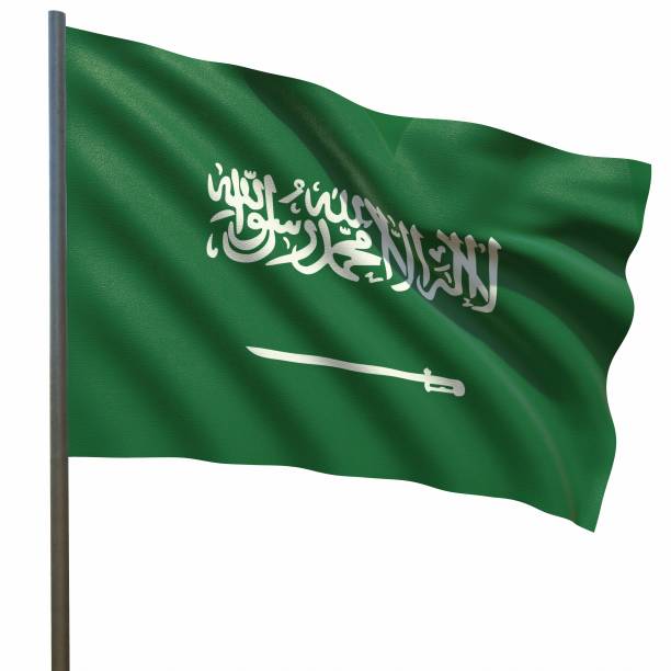 istock flag of saudi arabia waving in the wind on a white background 3d-rendering 1436228078