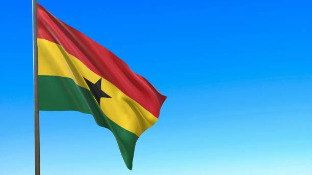 istock flag of Ghana waving in the wind 3d-rendering 1436228131