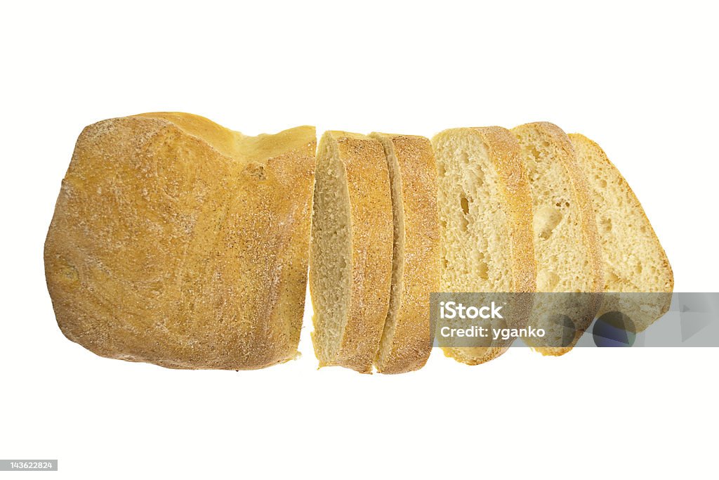 Pane fresco ciabatta isolato su sfondo bianco. - Foto stock royalty-free di Bianco