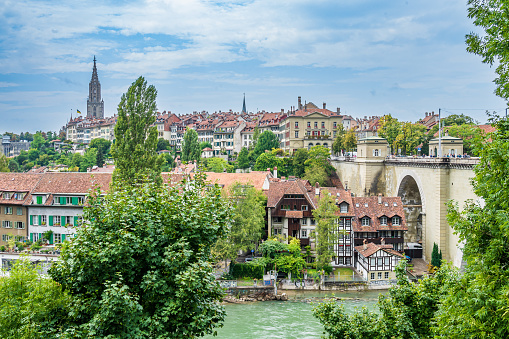 View over the old town of Bern and river Aar, capital of Switzerland