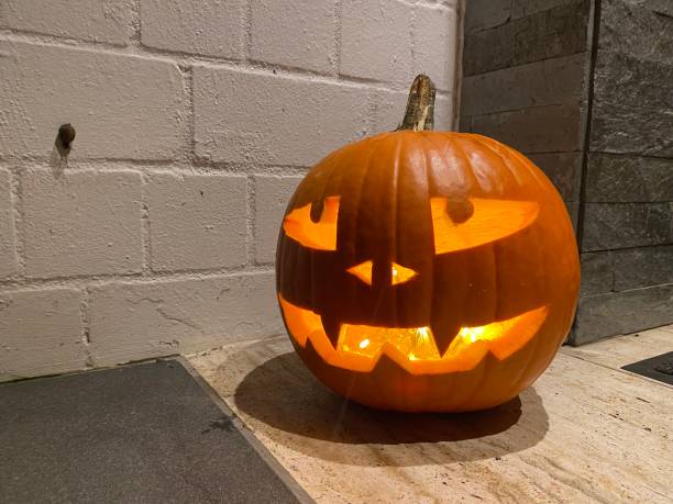 istock Carved halloween pumpkin 1436231802