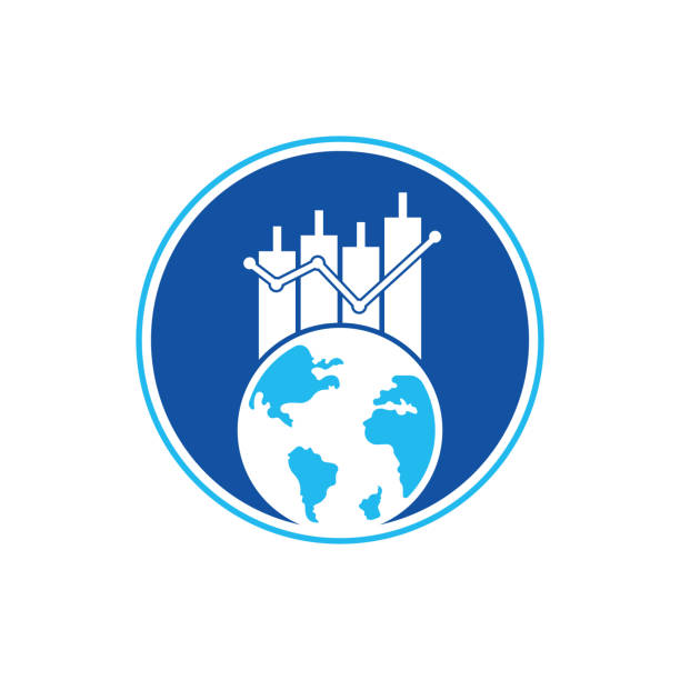 World finance logo design concept. World finance logo design concept. World Stats vector logo design template. increase stat stock illustrations