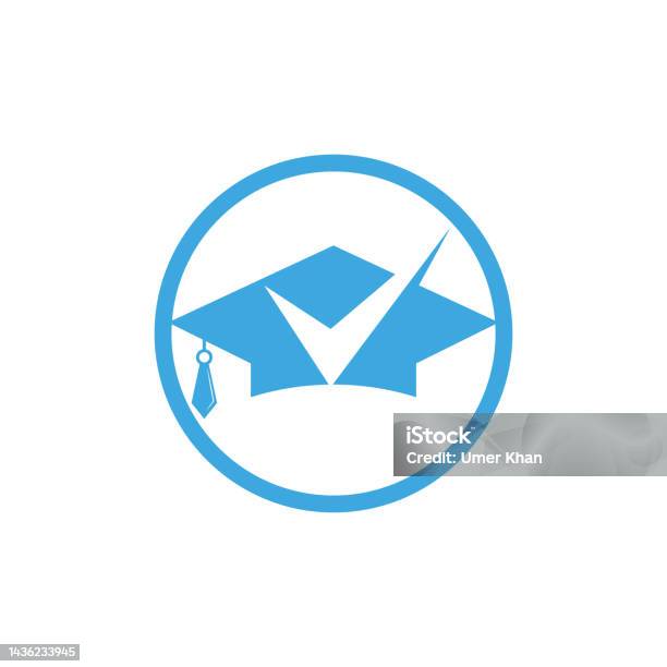 Graduation Hat Check Graduation Hat And Check Logo Design Stock Illustration - Download ...