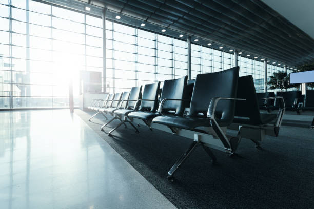 istock Empty airport terminal with seats 1436235545