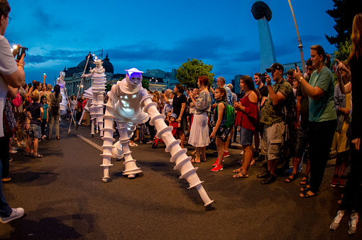 Parade and street theatre in Bucharest before the pandemic 13 July 2019