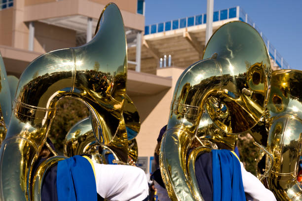 istock Marching bands tuba section at the game 1436237058