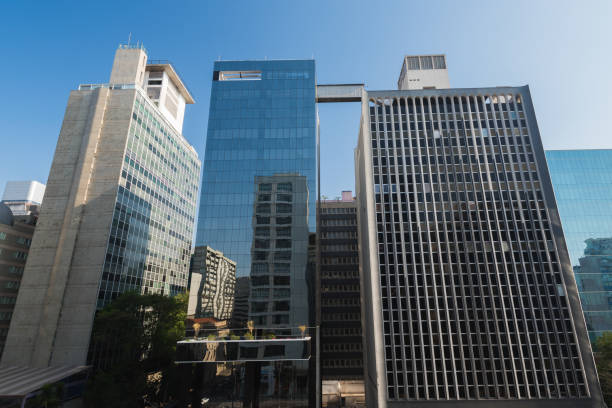 Modern Architecture Office Buildings in Paulista Avenue in Sao Paulo, Brazil.