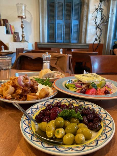 istock Traditional Greek dishes in a restaurant 1436246174