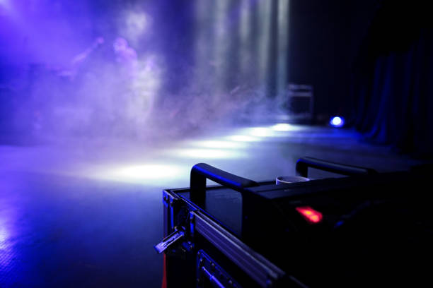 istock Music night club interior with light beam performance. 1436248786