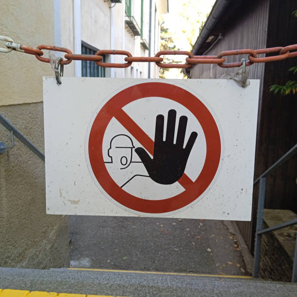 istock no trespassing sign at construction site 1436249156