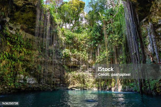 Ik Kil Cenote Is Archeological Park Near Chichen Itza Yucatan Mexico Stock Photo - Download Image Now