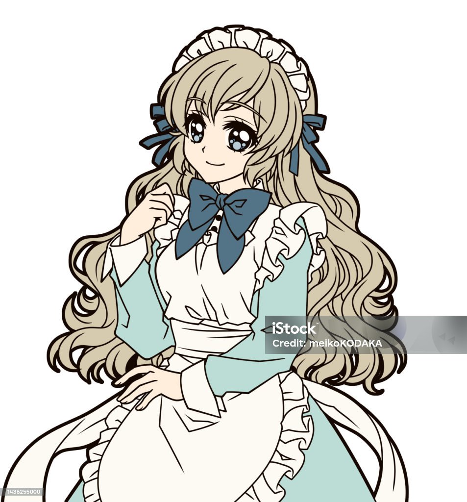 Clip Art Của Cô Gái Theo Phong Cách Anime Trong Đồng Phục Hầu Gái ...