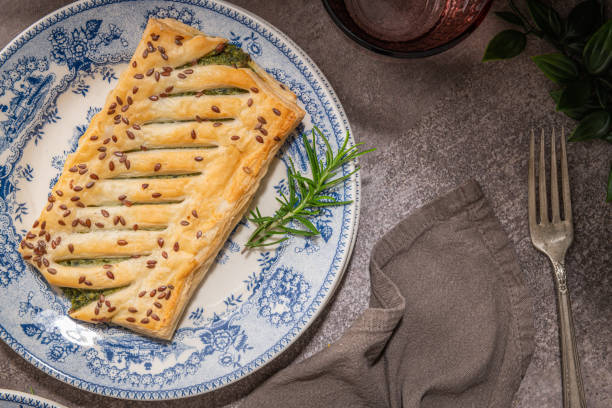 istock Puff pastry with spinach and ricotta. 1436255364