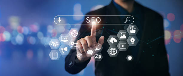 istock IT specialist person manage search engine optimization : SEO with social media content and advertisement from website. Banner with copy space. 1436264425