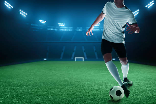 istock Professional soccer player in action 1436274857