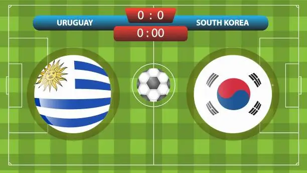 Vector illustration of Uruguay_south korea