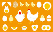 Clip art of chicken and egg