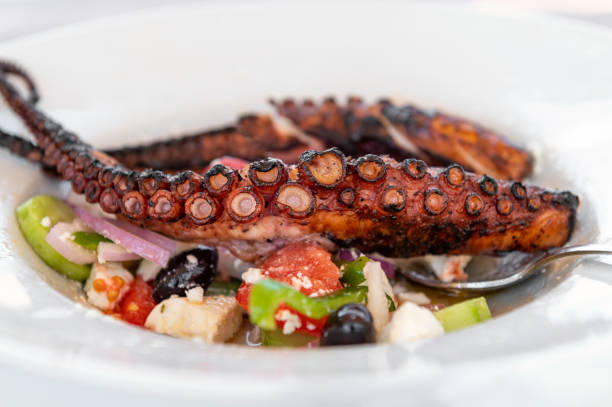 istock Fried Octopus with Greek Salad 1436279540