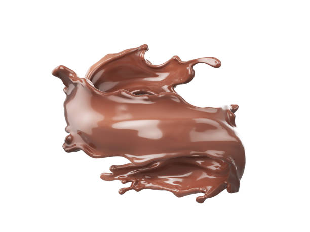 istock Chocolate splash isolated on a white background. 3d illustration 1436283120