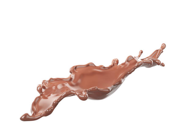 istock Chocolate splash isolated on a white background. 3d illustration 1436283164