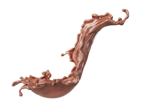 istock Chocolate splash isolated on a white background. 3d illustration 1436283167