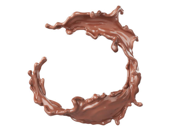 istock Chocolate splash isolated on a white background. 3d illustration 1436283175