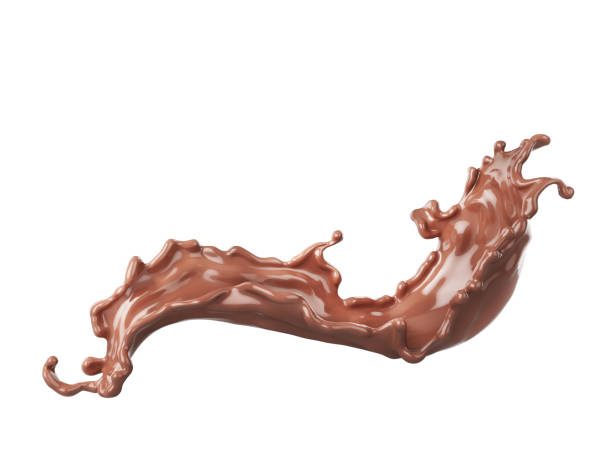 istock Chocolate splash isolated on a white background. 3d illustration 1436283178