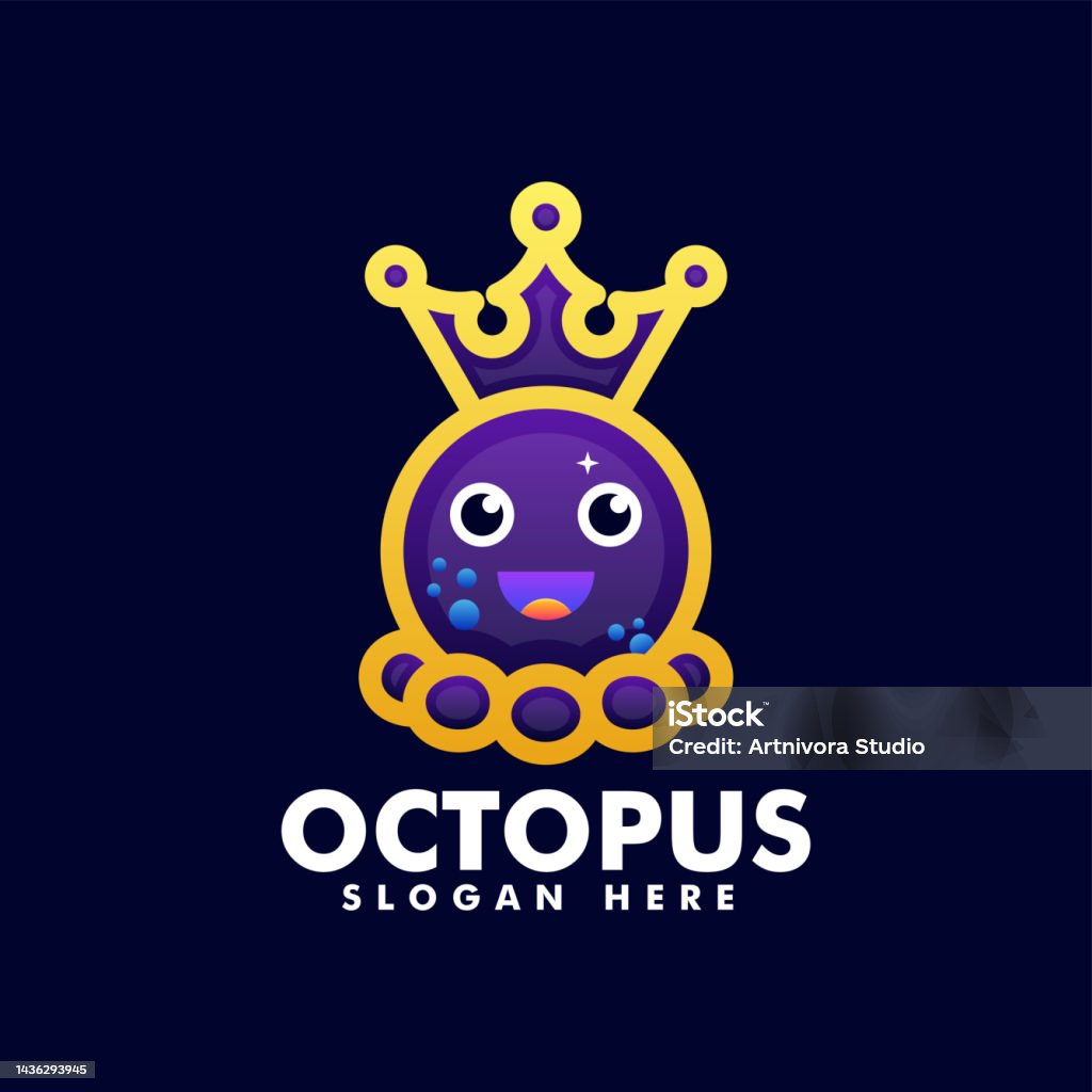 Octopus Color Gradient Vector Illustration Octopus Gradient Line Art Style Stock Illustration ...