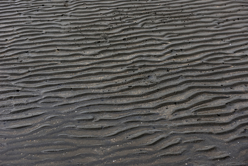 High angle view of low tide texture background.