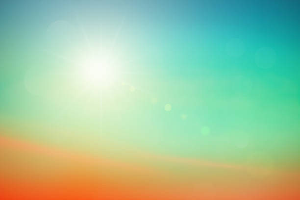 istock Relaxing outdoors vacation landscape concept: Abstract blurred sunlight beach colorful blurred bokeh background with retro effect autumn sunset sky have blue bright, white, and color orange calm. 1436317673