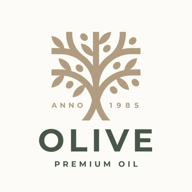 ilustrações de stock, clip art, desenhos animados e ícones de olive tree icon design - olive tree tree olive leaf